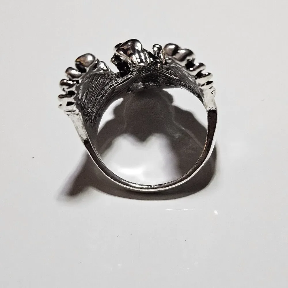 Hunting Eagle Ring Silver Tone Flying Eagle Punk Ring Size 10.25